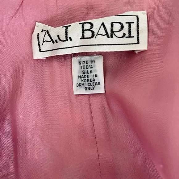 A.J. Bari Vintage Silk Blazer Colorful Sequin Rhinestones - Picture 5 of 10